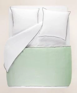 Madura Couvre-lits Housse D'édredon 90x200 Cm Tilleul Et Bourdon Noir En Lin -Couvre-lits Soldes 2022 housse d edredon 90x200 cm tilleul et bourdon noir en lin 3