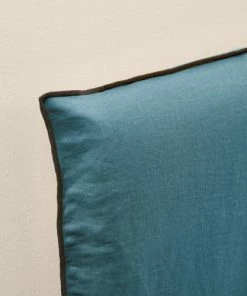 Madura Housses De Tête De Lit Housse De Tête De Lit 170x134 Cm Pétrole Et Bourdon Noir En Lin -Couvre-lits Soldes 2022 housse de tete de lit 170x134 cm petrole et bourdon noir en lin 2