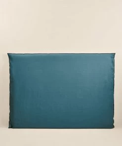 Madura Housses De Tête De Lit Housse De Tête De Lit 170x134 Cm Pétrole Et Bourdon Noir En Lin