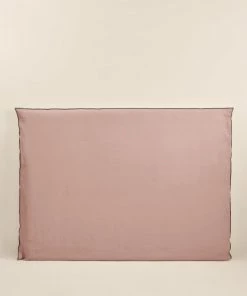 Madura Housses De Tête De Lit Housse De Tête De Lit 170x134 Cm Rose Poudré Et Bourdon Noir En Lin