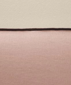 Madura Housses De Tête De Lit Housse De Tête De Lit 170x134 Cm Rose Poudré Et Bourdon Noir En Lin -Couvre-lits Soldes 2022 housse de tete de lit 170x134 cm rose poudre et bourdon noir en lin 3