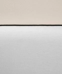 Madura Housses De Tête De Lit Housse De Tête De Lit 190x134 Cm Blanc Pur Et Bourdon Noir En Lin -Couvre-lits Soldes 2022 housse de tete de lit 190x134 cm blanc pur et bourdon noir en lin 3