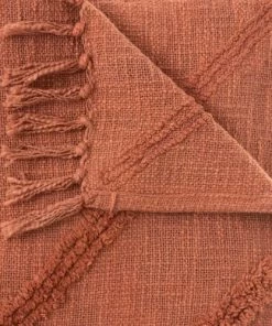 Home Maison Couvre-lits Jeté De Lit à Franges Coton Terracotta 180 X 130 -Couvre-lits Soldes 2022 jete de lit a franges coton terracotta 180 x 130 4
