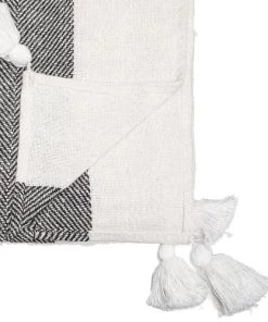 Home Maison Couvre-lits Jeté De Lit En Cordes Coton Noir Et Blanc 130x180cm -Couvre-lits Soldes 2022 jete de lit en cordes coton noir et blanc 130x180cm 2