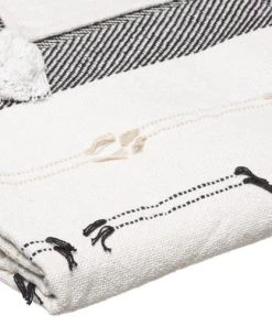 Home Maison Couvre-lits Jeté De Lit En Cordes Coton Noir Et Blanc 130x180cm -Couvre-lits Soldes 2022 jete de lit en cordes coton noir et blanc 130x180cm 3