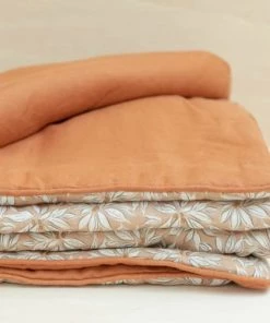 Gabrielle Paris Couvre-lits Jeté De Lit En Lin Lavé Imprimé Feuille Beige 135x200 -Couvre-lits Soldes 2022 jete de lit en lin lave imprime feuille beige 135x200 3