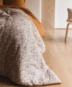 Gabrielle Paris Couvre-lits Jeté De Lit En Lin Lavé Imprimé Fleuri Rose 135x200