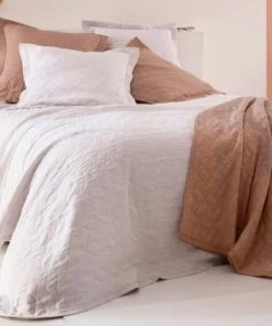 Becquet Couvre-lits Jeté De Lit Réversible 180x250 Blanc En Coton -Couvre-lits Soldes 2022 jete de lit reversible 180x250 blanc en coton 2