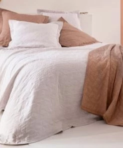 Becquet Couvre-lits Jeté De Lit Réversible 250x250 Orange En Coton -Couvre-lits Soldes 2022 jete de lit reversible 250x250 orange en coton 2