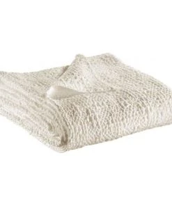 Vivaraise Couvre-lits Jete En Coton Craie 180 X 260