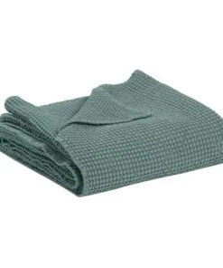 Vivaraise Couvre-lits Jete En Coton Vert De Gris 180 X 260
