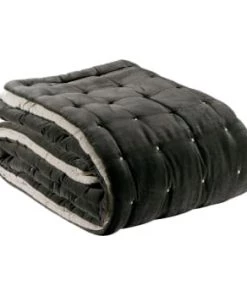 Vivaraise Couvre-lits Jeté Finition Capiton En Coton Tonnerre 240 X 260 -Couvre-lits Soldes 2022 jete finition capiton en coton tonnerre 240 x 260 5