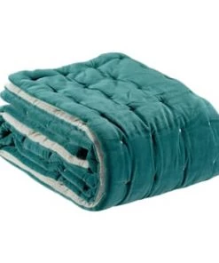 Vivaraise Couvre-lits Jeté Finition Capiton En Coton Vert De Gris 240 X 260 -Couvre-lits Soldes 2022 jete finition capiton en coton vert de gris 240 x 260 4