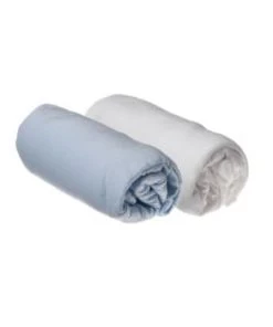 ID Kids Draps Plats Lot De 2 Draps-housse 90x140 Cm Viscose De Bambou Blanc Et Bleu -Couvre-lits Soldes 2022 lot de 2 draps housse 90x140 cm viscose de bambou blanc et bleu 5