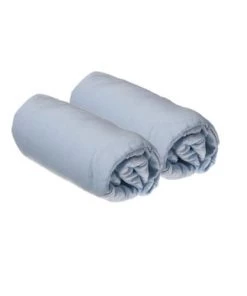 ID Kids Draps Plats Lot De 2 Draps Housse 90x190 Cm Viscose De Bambou Bleu