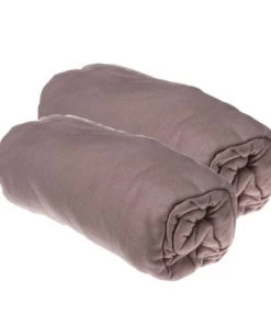 ID Kids Draps Plats Lot De 2 Draps Housse Bébé 60x120 Cm Viscose De Bambou Taupe