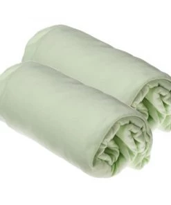 ID Kids Draps Plats Lot De 2 Draps Housse Bébé 60x120 Cm Viscose De Bambou Vert