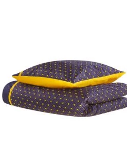 Beliani Draps Plats Parure De Lit Bleu Foncé Et Jaune 135 X 200 Cm WALLINGFORD -Couvre-lits Soldes 2022 parure de lit bleu fonce et jaune 135 x 200 cm wallingford 2