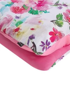 Beliani Draps Plats Parure De Lit Rose à Fleurs 135 X 200 LARYNHILL -Couvre-lits Soldes 2022 parure de lit rose a fleurs 135 x 200 larynhill 4